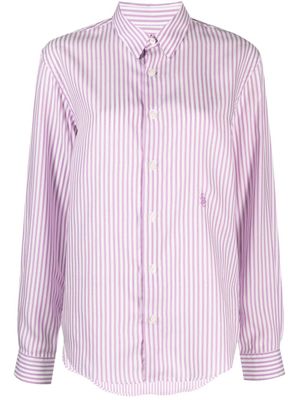 Sporty & Rich chemise rayée à logo brodé - Violet