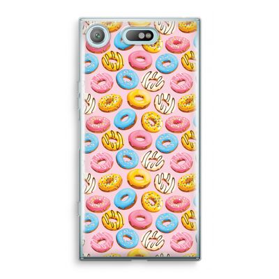Pink donuts: Sony Xperia XZ1 Compact Transparant Hoesje