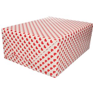 Bruiloft cadeaupapier rode harten print 200 cm   -