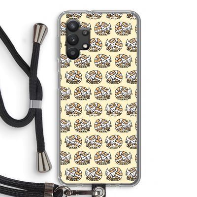 Slapende poes: Samsung Galaxy A32 5G Transparant Hoesje met koord