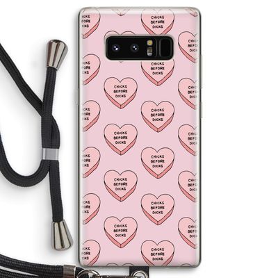 Chicks before dicks: Samsung Galaxy Note 8 Transparant Hoesje met koord