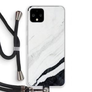 Elegante marmer: Pixel 4 Transparant Hoesje met koord