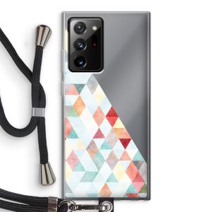 Gekleurde driehoekjes pastel: Samsung Galaxy Note 20 Ultra / Note 20 Ultra 5G Transparant Hoesje met koord