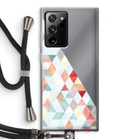 Gekleurde driehoekjes pastel: Samsung Galaxy Note 20 Ultra / Note 20 Ultra 5G Transparant Hoesje met koord