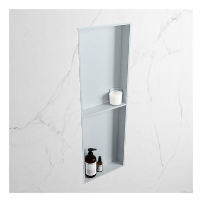 Wandnis Solid Surface Easy | In- en opbouw | 30x150x8 cm | 2 vakken | Clay