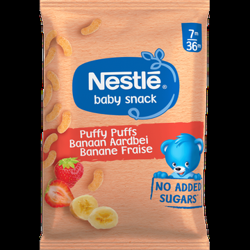 Nestle Baby Snack Puffy Puffs Banaan Aardbei 7m36m 28 g bij Jumbo