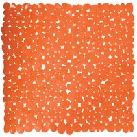 MSV Douche/bad anti-slip mat - badkamer - pvc - oranje - 54 x 54 cm - Badmatjes - thumbnail