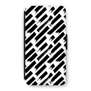 Zwarte vegen: iPhone 12 Pro Flip Hoesje