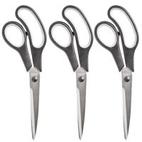 Keukenschaar - 3x - 24 cm - zwart/grijs - hobby scharen