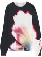Alexander McQueen sweat en coton à imprimé Solarised Flower - Noir
