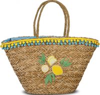 Fabrizio shopper Lemon dames 27 liter riet lichtbruin - thumbnail