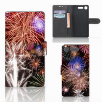 Sony Xperia XZ1 Wallet Case met Pasjes Vuurwerk