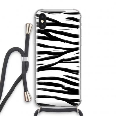 Zebra pattern: iPhone X Transparant Hoesje met koord
