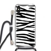 Zebra pattern: iPhone X Transparant Hoesje met koord