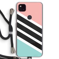 Strepen pastel: Pixel 4a 5G Transparant Hoesje met koord