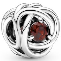 Pandora 790065C06 Bedel Salsa Red Eternity Circle zilver-kristal rood - thumbnail