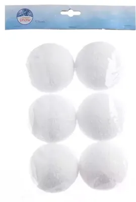 Decoris Sneeuwballen foam hang 8cm wit 6st