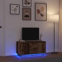 Tv-meubel met LED-verlichting 100x41x50 cm oud houtkleurig
