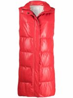 Brunello Cucinelli gilet matelassé en cuir - Rouge
