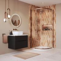 Crosswater Asura Kwartronde Douchedeur - 8mm - 80x80cm - geborsteld brons AUQSBZC0800
