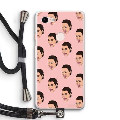 Ugly Cry Call: Pixel 3 XL Transparant Hoesje met koord