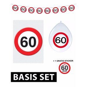 60 jaar versiering pakket verkeersbord basic