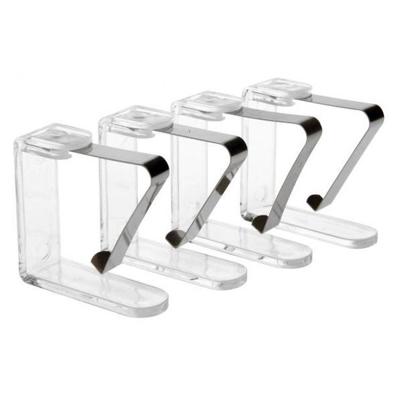 Tafelkleed klemmen - 4x stuks - transparant - Tafelkleedklemmetjes - 4.5 x 4.5 cm