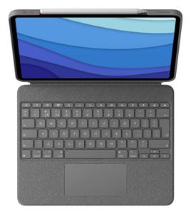 Logitech Combo Touch iPad Pro 12.9 inch (2022/2021/2020) Toetsenbord Hoes QWERTY Grijs