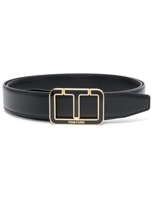 TOM FORD ceinture en cuir à boucle logo - Noir