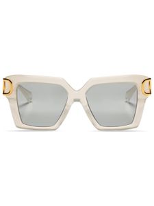 VALENTINO GARAVANI EYEWEAR lunettes de soleil V-Uno V-Logo à monture oversize - Blanc