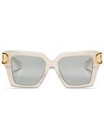 VALENTINO GARAVANI EYEWEAR lunettes de soleil V-Uno V-Logo à monture oversize - Blanc