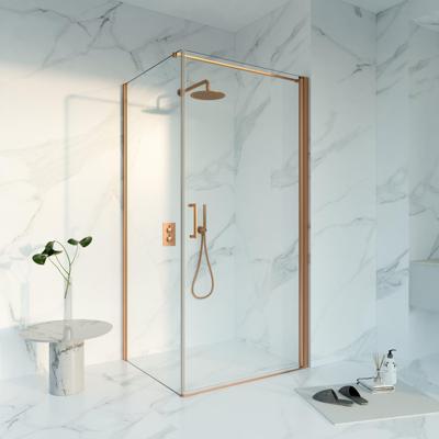 Fortifura Galeria Douchecabine - 90x120x200 - Profiel - veiligheidsglas - anti kalk - Geborsteld koper PVD (Koper) SW1122496 SW797917 SW876702