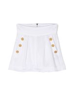 Balmain Kids short à logo imprimé - Blanc