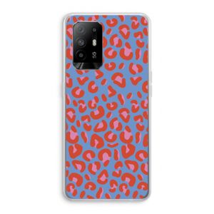 Leopard blue: Oppo A94 5G Transparant Hoesje