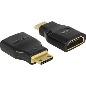 DeLOCK 65665 tussenstuk voor kabels Mini-HDMI HDMI Zwart