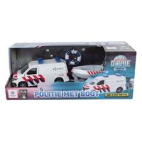 Kids Globe VW Transporter Politie met Boot Die-Cast Kids Globe VW Transporter Politie met Boot Die-Cast
