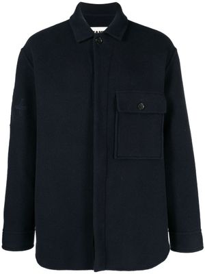 Jil Sander surchemise à logo brodé - Bleu