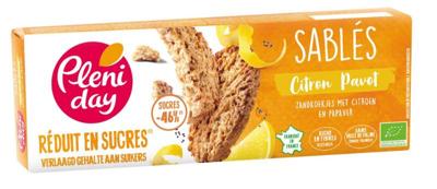 Pleniday Zandkoekjes citroen papaver minder suiker bio