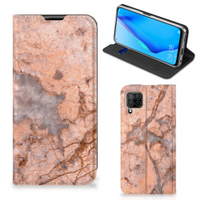 Huawei P40 Lite Standcase Marmer Oranje