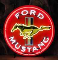 Ford Mustang Neon Verlichting Gele Paard 65 x 65 cm Ford Mustang Neon Verlichting Gele Paard 65 x 65 cm