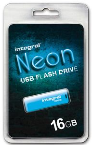 Integral 16GB 10PK USB2.0 DRIVE NEON BLUE USB flash drive USB Type-A 2.0 Blauw