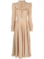 Alessandra Rich robe mi-longue à pois - Tons neutres