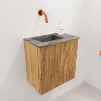 Toiletmeubel Mondiaz Joya Dlux | 40 cm | Meubelkleur Oak | Faye wastafel Sombra Wasbak Links | Zonder kraangat(en)