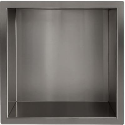 Wiesbaden Demis Inbouwnis Gunmetal - 30x30x7cm RVS Wandopslag