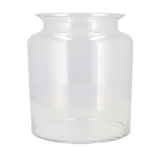 Bloemenvaas melkbus fles model Milky - transparant glas - D19 x H19 cm