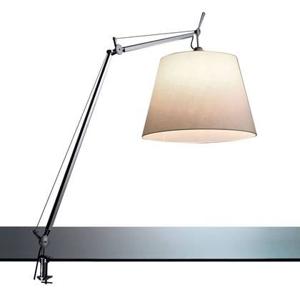 Artemide Tolomeo Mega klemlamp LED met toetsdimmer perkament 42 cm