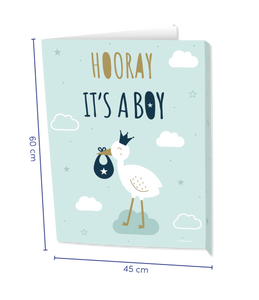 Raambord &apos;Hooray Baby Boy&apos; (60x45cm)