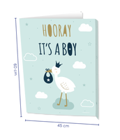 Raambord 'Hooray Baby Boy' (60x45cm)