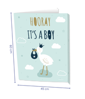 Raambord &apos;Hooray Baby Boy&apos; (60x45cm) - thumbnail