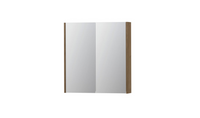 INK SPK2 spiegelkast met 2 dubbelzijdige spiegeldeuren, 2 verstelbare glazen planchetten, stopcontact en schakelaar 70 x 14 x 73 cm, fineer ash grey - thumbnail